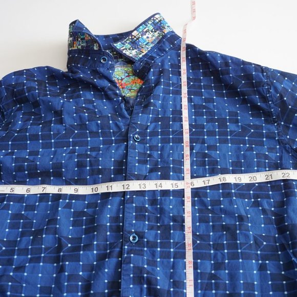 **SOLD** Robert Graham | Flip Collar/Sleeve Blue Shirt - Picture 8 of 8